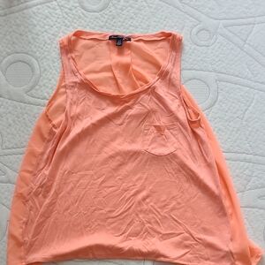 American Eagle Outfitters Orange Sleeveless Crop Tank Top